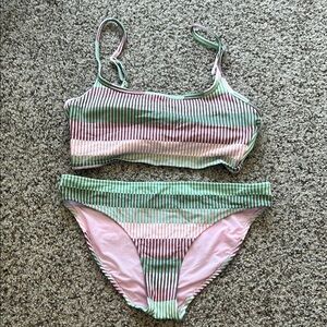 Aerie Pink and Green Bikini Bottom